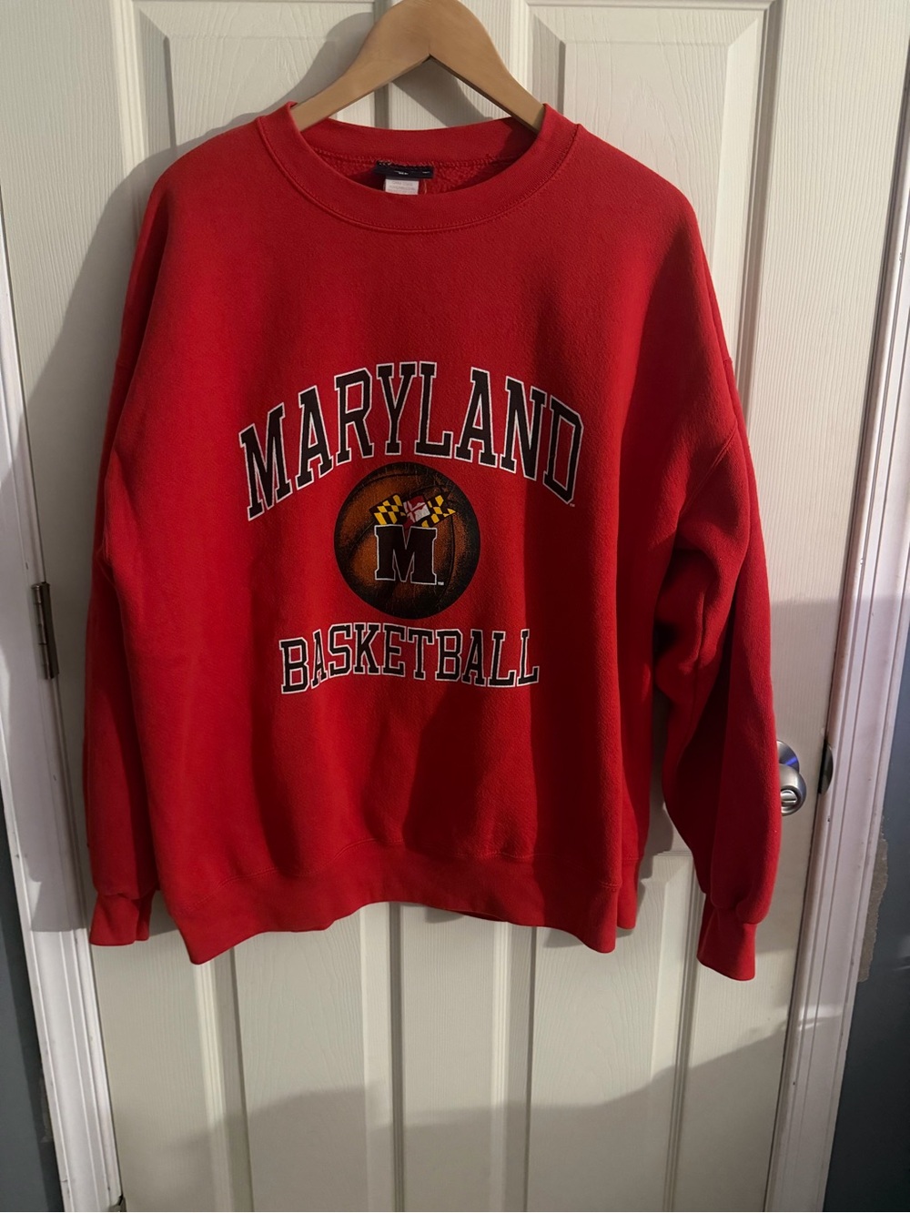 Y2K Jansport Red Crewneck Maryland Basketball Sweatshirt XL